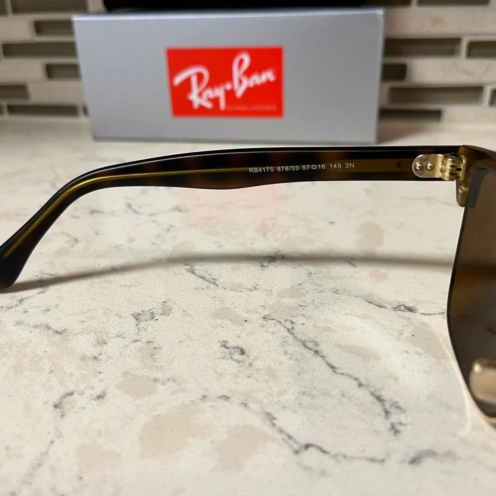 Ray-Ban Black and Brown Sunglasses with Case